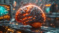 Futuristic neural network brain - generative ai
