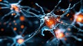 Futuristic Neural Network Concept with Glowing Neurons and Synapses on a Dark Background