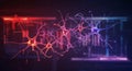 Futuristic neural network with glowing AI-powered interconnected neurons