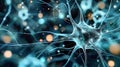 Futuristic neural network with glowing blue connections.