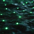 Futuristic Neural Network with Glowing Green Connections