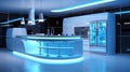 futuristic New modern kitchen. Futuristic high gloss kitchen. generative ai Royalty Free Stock Photo