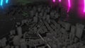 Futuristic night city. Cyberpunk style 3D illustration Royalty Free Stock Photo
