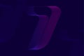Futuristic numeric glitch efffect with line pattern number 7 seven.