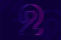 Futuristic numeric glitch efffect with line pattern number 2 two.