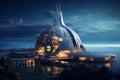 Futuristic observatory. Generate Ai