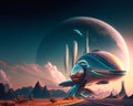 Futuristic Odyssey: Explore a Striking Space Ship Illustration