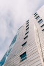 Futuristic office building with metal and glass facade in New York Royalty Free Stock Photo