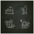 Futuristic office innovations chalk icons set Royalty Free Stock Photo
