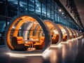 Futuristic office space with privacy pods Royalty Free Stock Photo