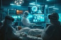 Futuristic operating room with digital therapeutics in action Royalty Free Stock Photo