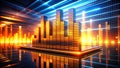Futuristic Orange Digital Music Player Concept Interactive Equalizer with Dynamic Long Exposure 3D Render