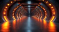 Futuristic Orange Tunnel Corridor Royalty Free Stock Photo