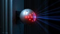 Futuristic Orb Emitting Blue Light Beams from Red LED Array Royalty Free Stock Photo
