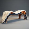 Futuristic Organic Bench: Maya Rendered Sculpture With Aerospace Elements