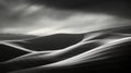 Futuristic Organic: Mesmerizing Black And White Dunes And Clouds