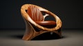 Futuristic Organic Wooden Armchair In Octane Render Style