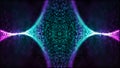 Futuristic particle wave. Abstract technology background. Rotating swirling particle shapes. Dark background. Big data Royalty Free Stock Photo