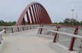 Futuristic pedestrian bridge.