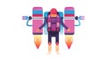 Futuristic People Flying with Jetpacks Innovation and Fun vector design Generative AI Royalty Free Stock Photo