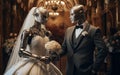 Futuristic Wedding of Robot Couple