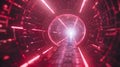 Futuristic Pink Neon Tunnel 3D Render Royalty Free Stock Photo