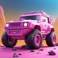 Futuristic Pink Suv Truck Crush - Free 3d Cgi Art