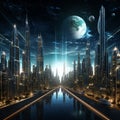 Futuristic Platinum Cityscape