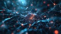Futuristic plexus network glowing with innovative production technology