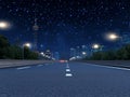 Futuristic Plexus Network Used as a Tech Background with a Night Cityscape for Presentations