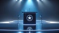 Podium Stage with Star Logo, Presentation Platform Royalty Free Stock Photo