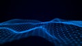 Futuristic point wave. Abstract background with a dynamic wave. Data technology illustration Royalty Free Stock Photo