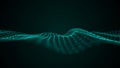 Futuristic point wave. Abstract background with a dynamic wave. Data technology illustration Royalty Free Stock Photo