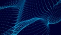 Futuristic point wave. Abstract background with a dynamic wave. Data technology illustration Royalty Free Stock Photo