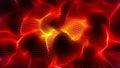 Futuristic point wave of particles. Visualization of sound waves. Dark background. Technology or science banner
