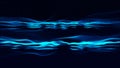 Futuristic point wave of particles. Visualization of sound waves. Dark background. Technology or science banner