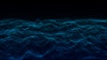 Futuristic point wave of particles. Visualization of sound waves. Technology or science banner. Abstract digital 3D wave