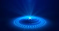 Futuristic portals, Magic Hologram display technology spotlight user interface HUD circle in color.