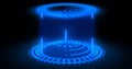 Futuristic portals, Magic Hologram display technology spotlight user interface HUD circle in color.