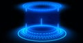 Futuristic portals, Magic Hologram display technology spotlight user interface HUD circle in color.