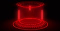 Futuristic portals, Magic Hologram display technology spotlight user interface HUD circle in color.