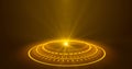 Futuristic portals, Magic Hologram display technology spotlight user interface HUD circle in color.