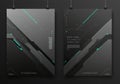 Futuristic posters with a sleek, digital design theme. Both posters Royalty Free Stock Photo