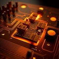 Futuristic printed circuit board (PCB) showcases advanced technology