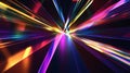A futuristic prism backdrop with sharp, angular prisms refracting light into vibrant spectrums of