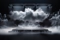 Futuristic Product Display Stage with Smoke Background