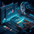 Futuristic Programmer Analyzing Data on Advanced Devices