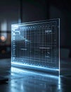 Futuristic Project Management Interface on Transparent Screen Royalty Free Stock Photo