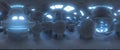 Futuristic Pseudo-360 HDRI Fractal Environment Map, Generative AI Illustration