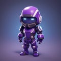 Futuristic Purple Character: Vibrant, Cute, And Ironical